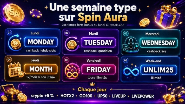 Spin Aura Casino bonus quotidien